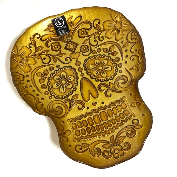 DC Glassware Other - NEW Beautiful Day Of the Dead Glass Skull Dish